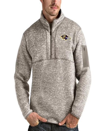 Мужская овсяная куртка-пуловер Baltimore Ravens Fortune с застежкой на четверть молнии от Antigua oatmeal