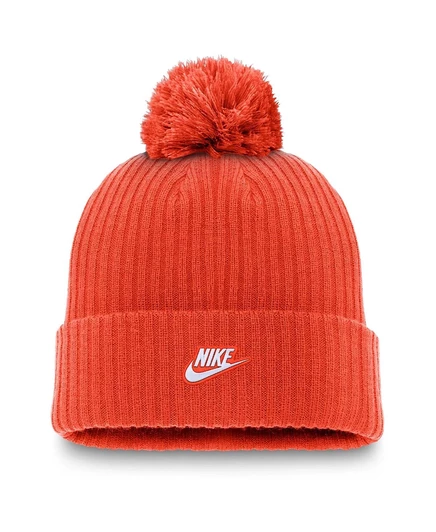 Мужская оранжевая шапка Nike из коллекции San Francisco Giants Cooperstown, вязаная с нашивками и помпонами. orange