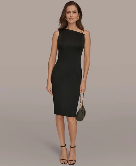 Женское асимметричное платье Donna Karan New York, черное