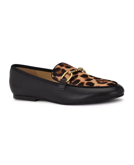  Женские мокасины Brayci без застежки с круглым носком black/leopard