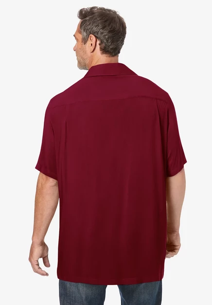 Однотонная лагерная рубашка KingSize Big & Tall KS Island rich burgundy