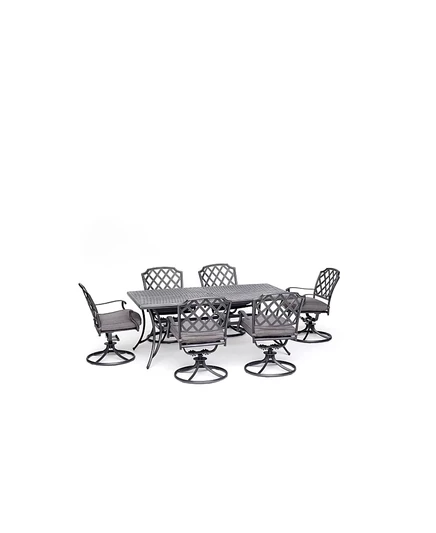 Vintage II Outdoor, 7 предметов Обеденный гарнитур (обеденный стол размером 72 x 38 дюймов и 6 поворотных качалок) с подушками Outdura®, созданный для Macy's remy graphite.