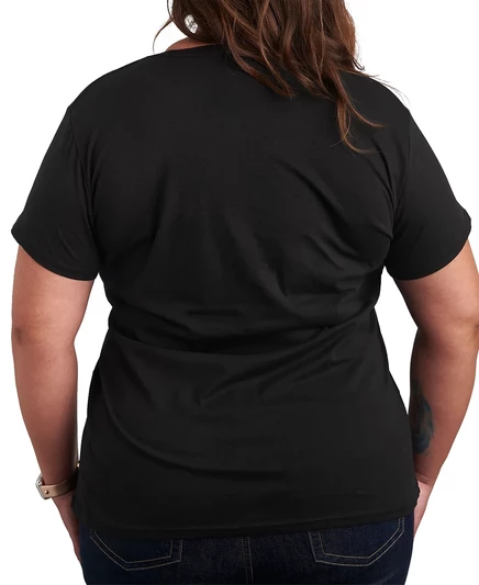 Модная футболка Hybrid Apparel Plus размера I'm His Lucky Charm с круглым вырезом и графическим рисунком black