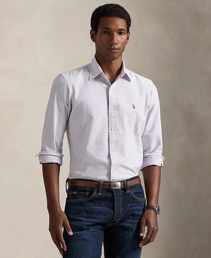 Мужская рубашка Polo Ralph Lauren в полоску, белая