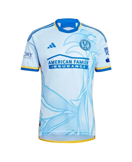 Мужская футболка Adidas Miguel Almiron светло-голубого цвета от Atlanta United FC 2024 года выпуска The Resurgens Kit Authentic Player. light blue