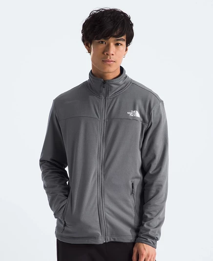 Мужская куртка The North Face с сеткой Cedar Trail Grid на молнии серого цвета