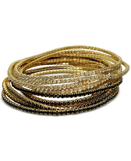 Женские браслеты Guess Crystal, 10 шт., черно-золотые