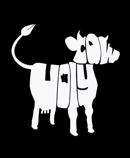 Мужская футболка с длинным рукавом LA Pop Art Holy Cow, черная