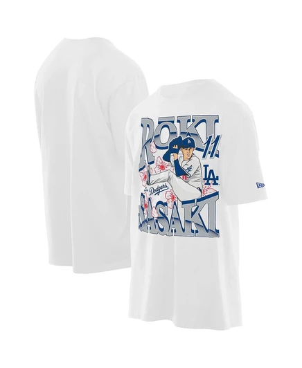 Мужская футболка New Era Roki Sasaki Dodgers, белая