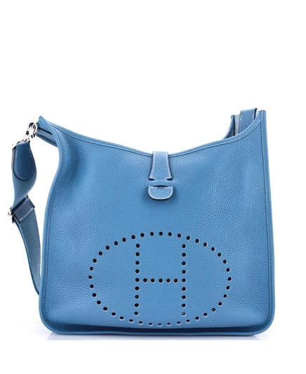 Женская сумка Pre-Owned HERMS Evelyne GM Clemence, синяя