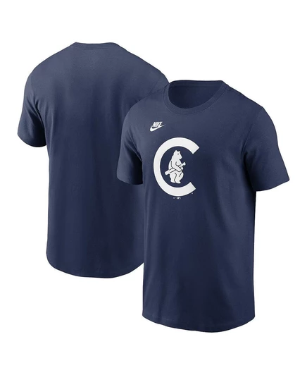 Мужская темно-синяя футболка с логотипом команды Chicago Cubs Cooperstown Collection navy