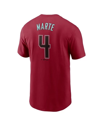 Мужская футболка Nike Ketel Marte Red Arizona Diamondbacks с фирменным номером Fuse red