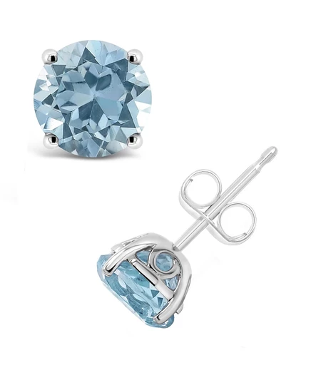 Серьги-пусеты Macy's, серебро 925, голубой топаз