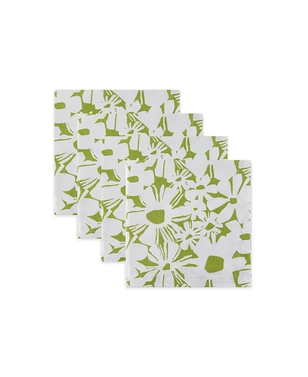 Салфетки Tableau Blooms 21×21 см, набор 4 шт, зеленые