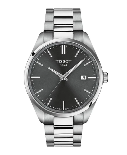Мужские часы tissot pr 100 стальной браслет, серые, 40 мм