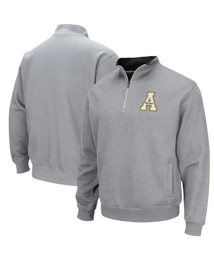Мужская куртка с логотипом Colosseum Appalachian State Mountaineers Tortugas с застежкой-молнией на четверть дюйма heathered gray