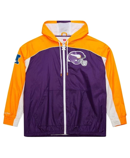 Мужская ветровка Mitchell & Ness Big Shot Minnesota Vikings на молнии, белая