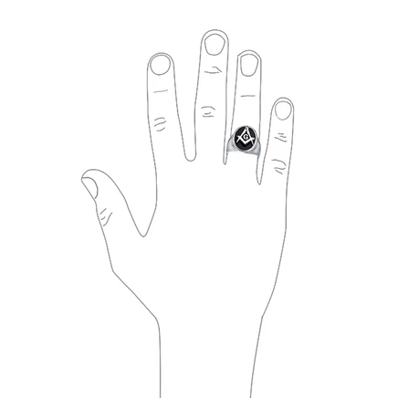 Мужское кольцо Bling Jewelry Square Compass из нержавеющей стали, серебристое