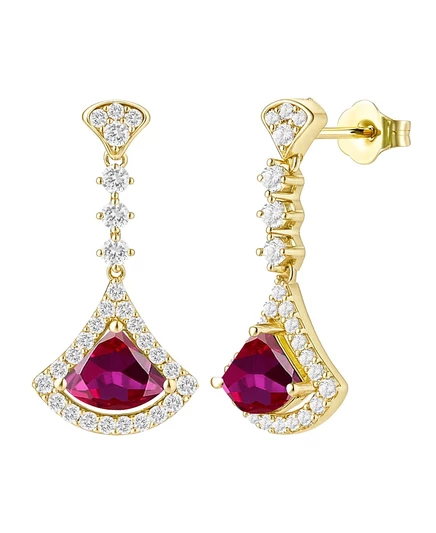 Серьги Macy's из серебра с выращенными сапфирами, красные