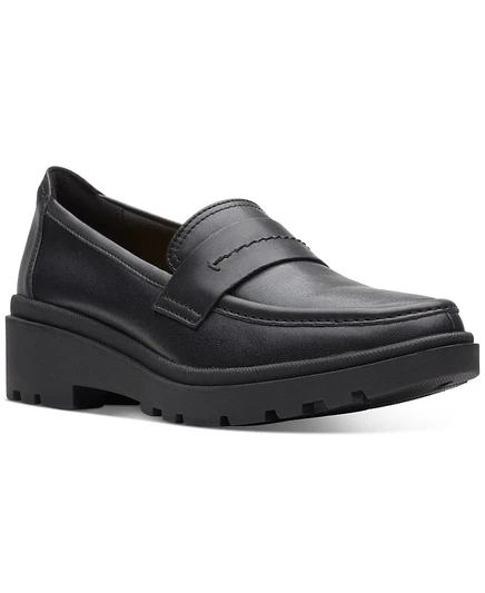 Женские мокасины Clarks Calla Ease на плоской подошве без застежки черного цвета