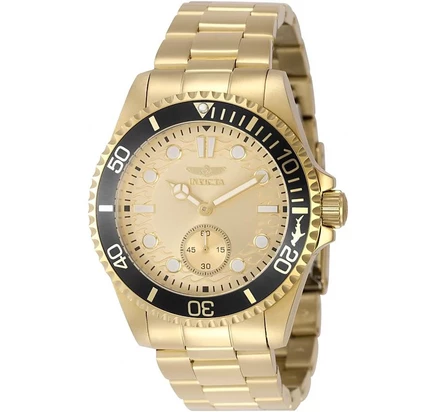 Мужские кварцевые часы Invicta 49428 Pro Diver с золотым циферблатом VD78 Gold