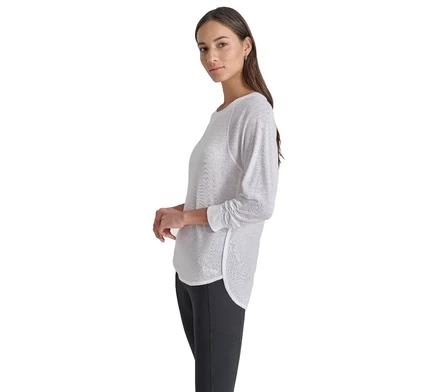 Женская футболка DKNY Mini Slub 3/4 рукав, белая