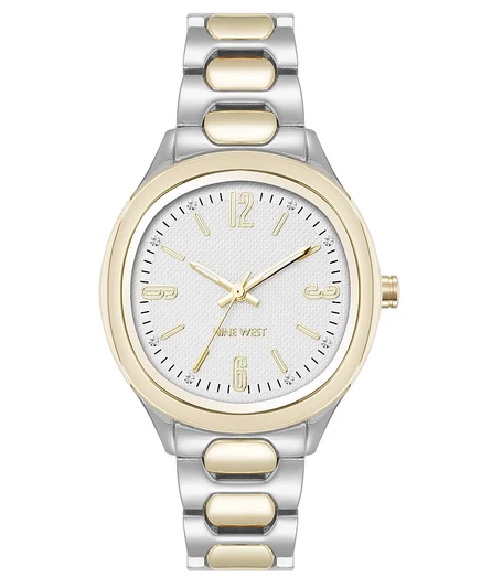 Женские часы Nine West 33 мм, серебристые и золотистые