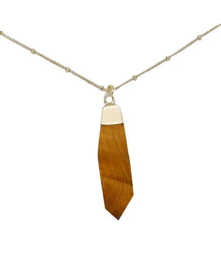Ожерелье с подвеской из заряженного камня tiger's eye