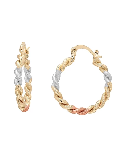 Серьги-кольца Macy's витые, трехцветные