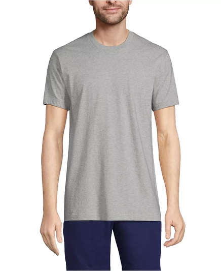 Футболка с круглым вырезом Lands End Big & Tall, 3 шт. gray heather