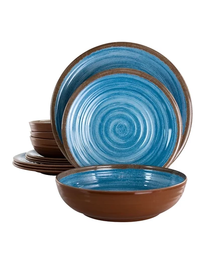 Набор посуды Elama Rippled Tides из меламина, 12 шт., Сервиз на 4 персоны
