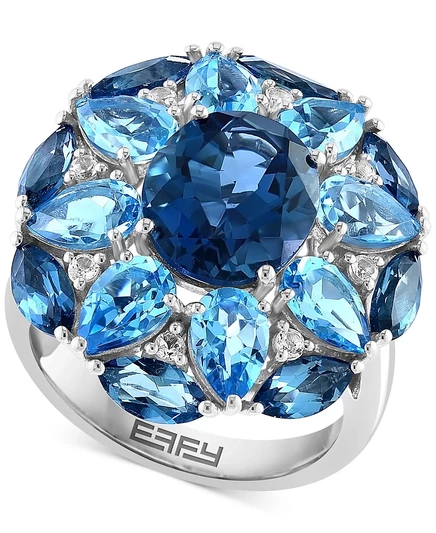 Кольцо EFFY Collection из серебра с топазами, серебристое