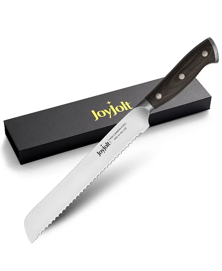 Нож для хлеба JoyJolt 8″ из высокоуглеродистой стали, серый