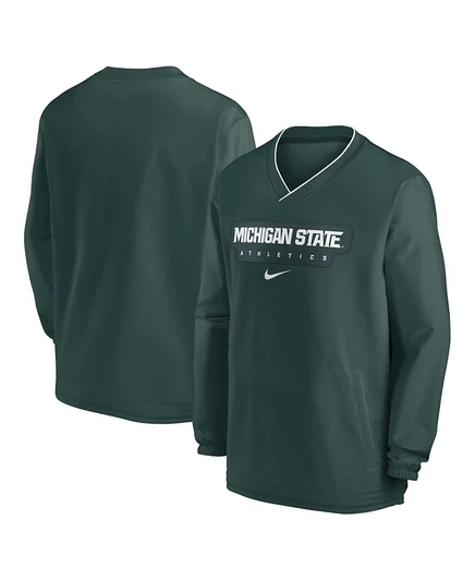 Мужская ветровка Nike Sideline Michigan State 2024, зеленая