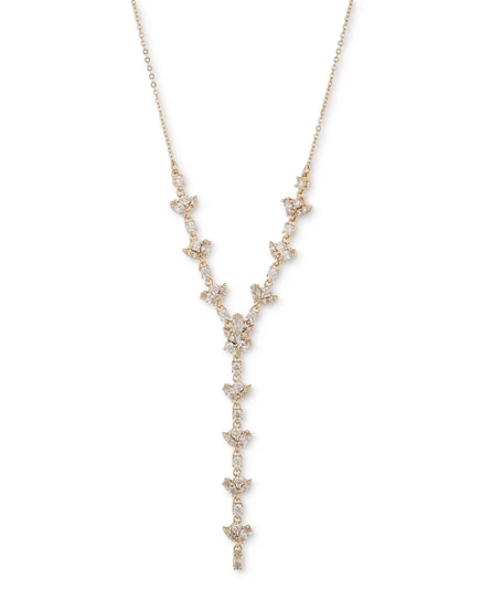 Колье Givenchy лариат с куб. цирконием, белое