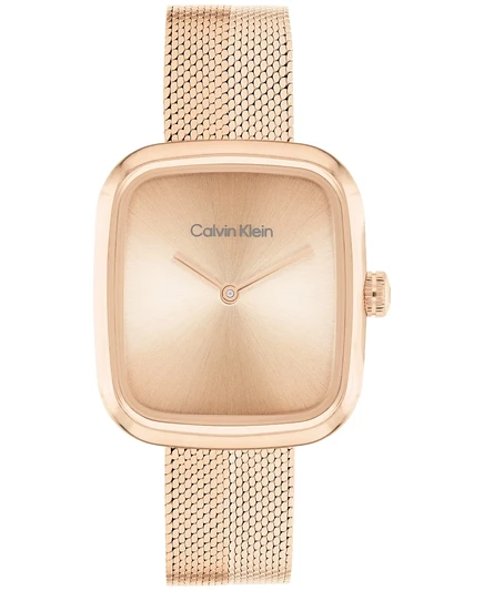 Женские часы-браслет Calvin Klein Adore из розового золота с сеткой из нержавеющей стали, золото 30 мм