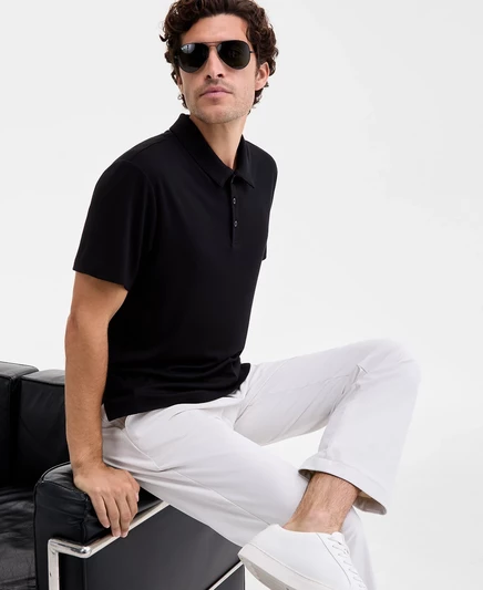 Мужская рубашка поло Alfatech, эксклюзивный бренд Macy's deep black