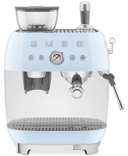 Кофемашина Smeg 50s Retro с встроенной жерновой кофемолкой, синяя