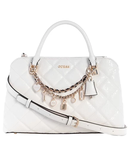 Женская сумка Guess Libby средняя с двумя отделениями, белая
