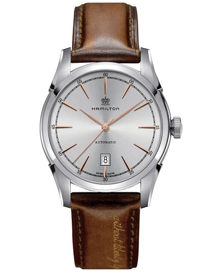 Мужские часы Hamilton H42415551 42 мм, коричневый ремешок
