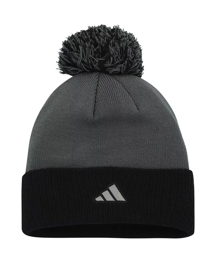 Женская шапка Adidas Laurel с отворотом и помпоном, серая