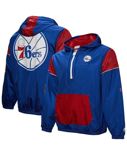 Унисекс ветровка Mitchell & Ness Team OG 3.0 анорак 1/2‑молния, синяя