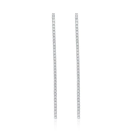Коллекция Suzy Levian Gala из стерлингового кубического циркония, длинные теннисные серьги-капли, серебро