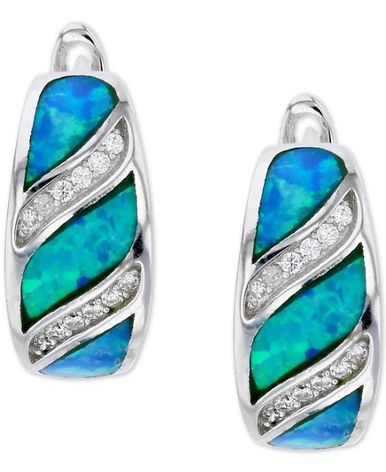 Серьги-кольца Macy’s из серебра с опалом, голубые