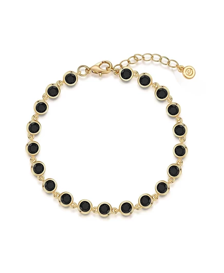 Женский браслет Ettika Everyday Crystal 18k позолота, черный