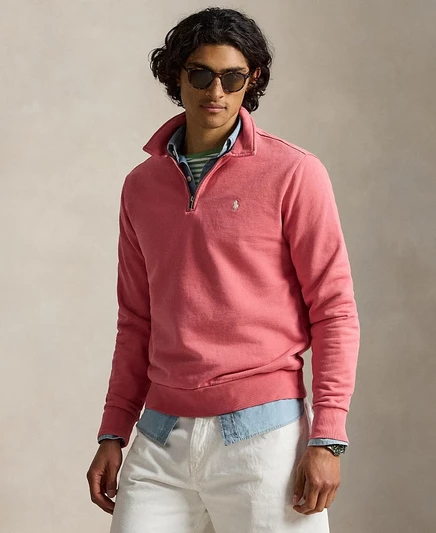 Мужская толстовка Polo Ralph Lauren на 1/4 молнии, красная