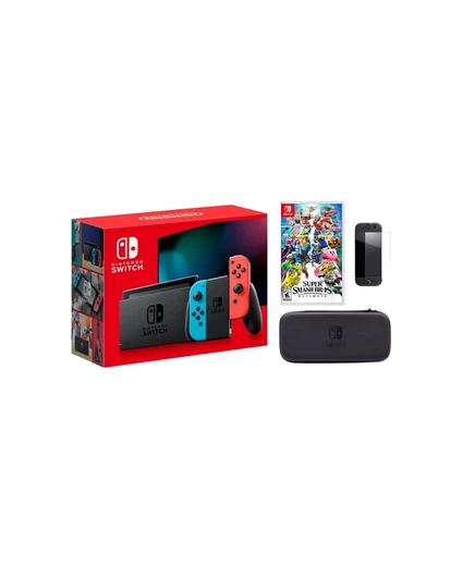 Игровая консоль Nintendo Switch Neon с Super Smash Bros, неоновая