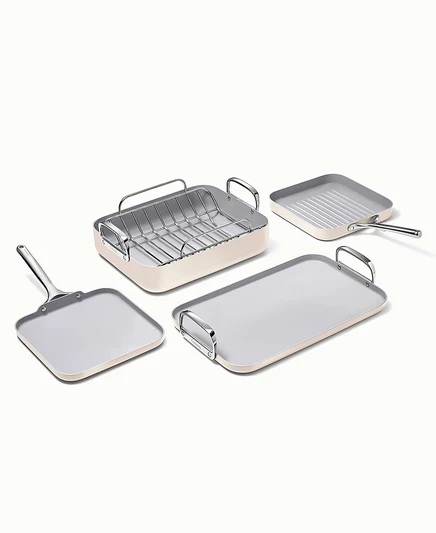 Набор посуды Caraway Squareware 7 предметов, кремовый