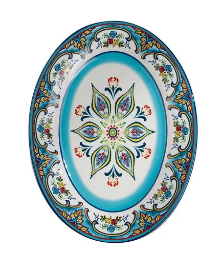Овальное сервировочное блюдо Euro Ceramica Zanzibar, 16″, разноцветное
