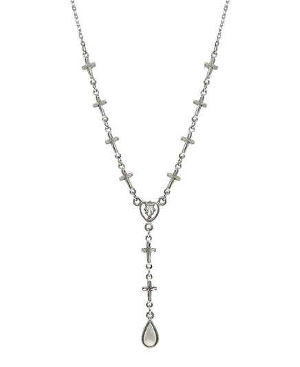 Колье Symbols Of Faith с крестом, серебристое